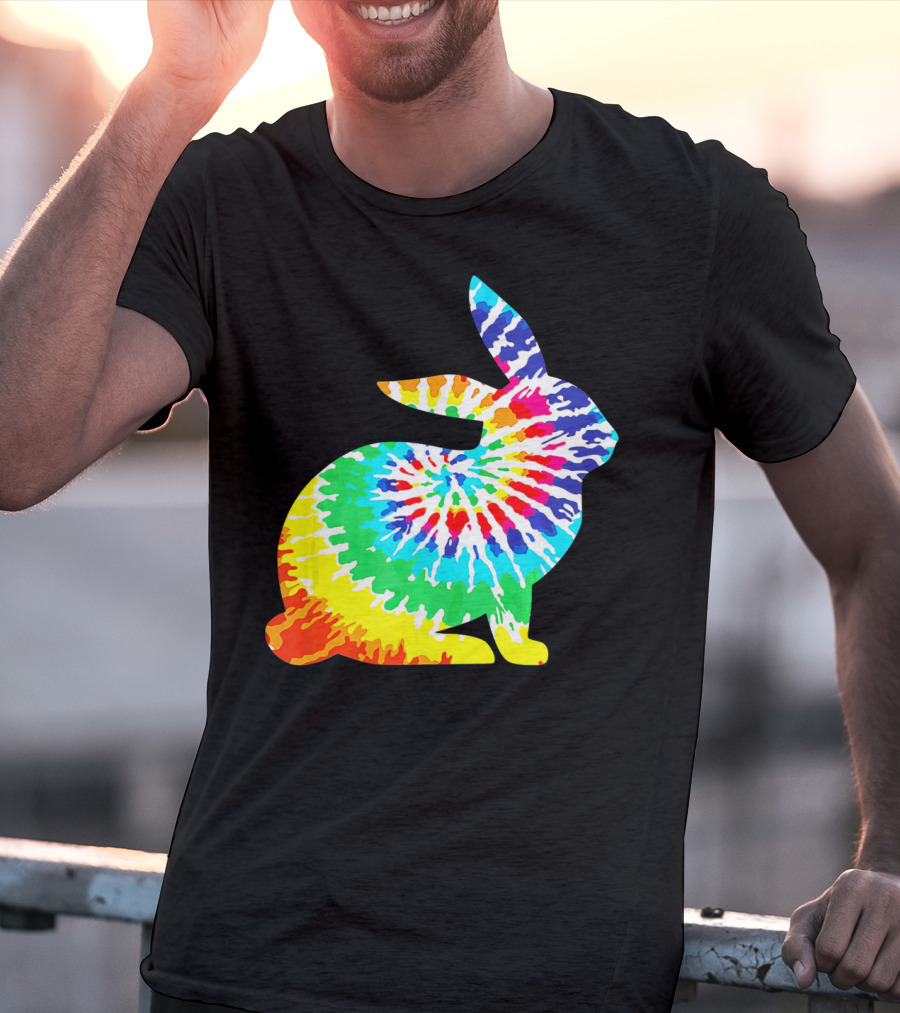 Tie Dye Rabbit Colorful Spiral Tie Dyed T-Shirt