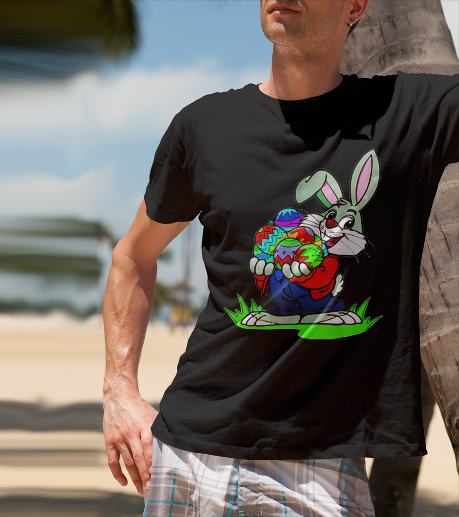 Easter Bunny With Colorful Eggs T-Shirt
