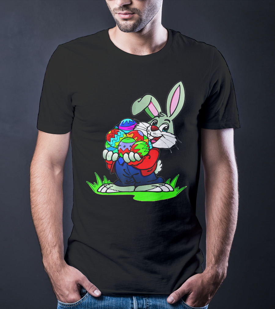 Easter Bunny With Colorful Eggs T-Shirt