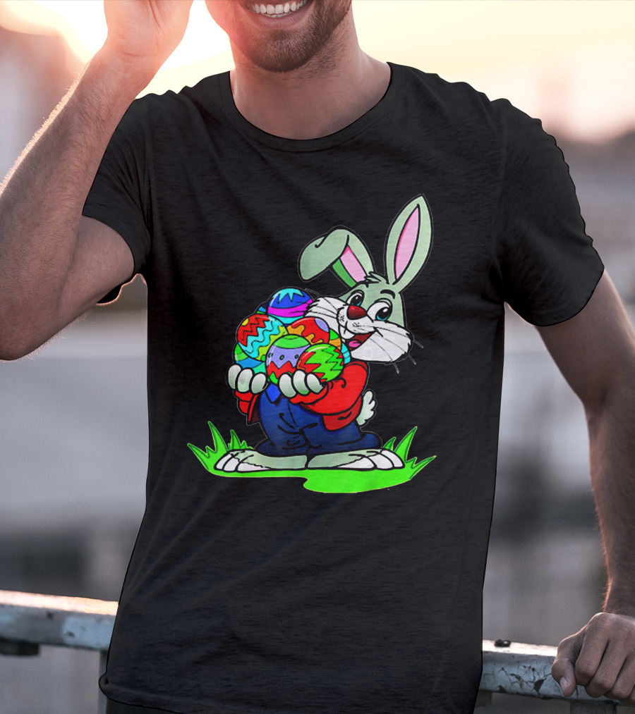 Easter Bunny With Colorful Eggs T-Shirt