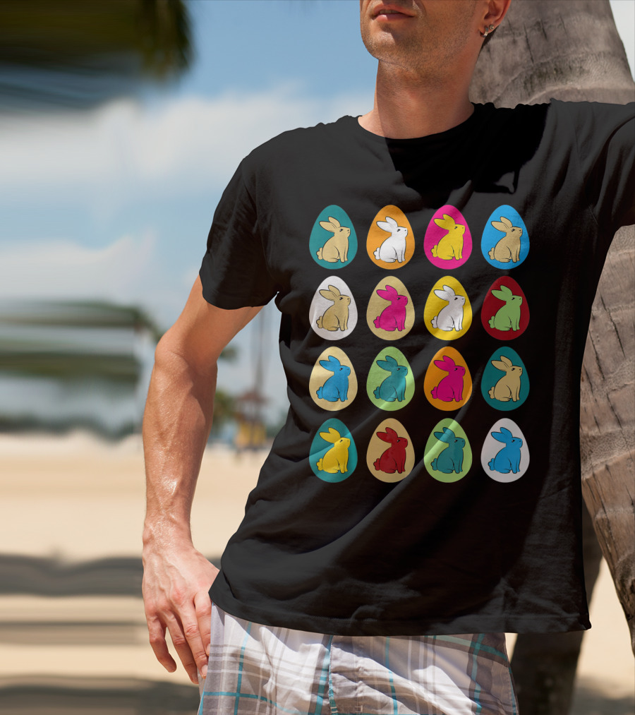 Easter Eggs Bunny Rabbit Multicolor Collection T-Shirt