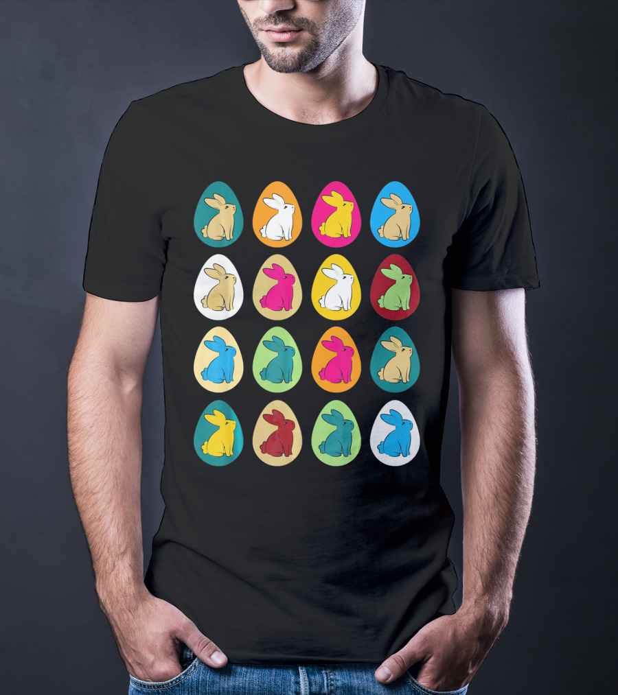 Easter Eggs Bunny Rabbit Multicolor Collection T-Shirt