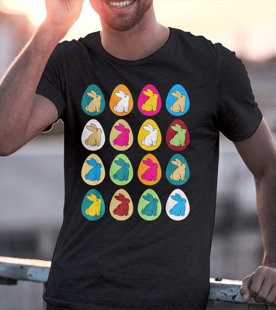 Easter Eggs Bunny Rabbit Multicolor Collection T-Shirt