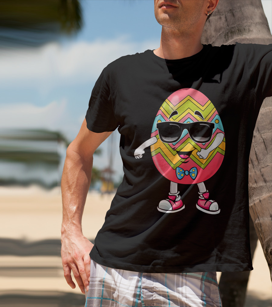 Floss Like A Boss Easter Egg Dance With Sunglasses And Bow Tie T-Shirt