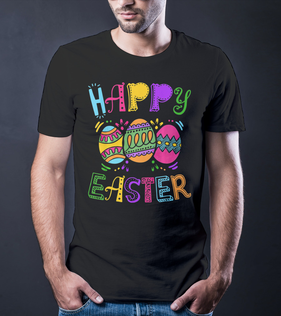 Happy Easter Colorful Bunny Eggs T-Shirt