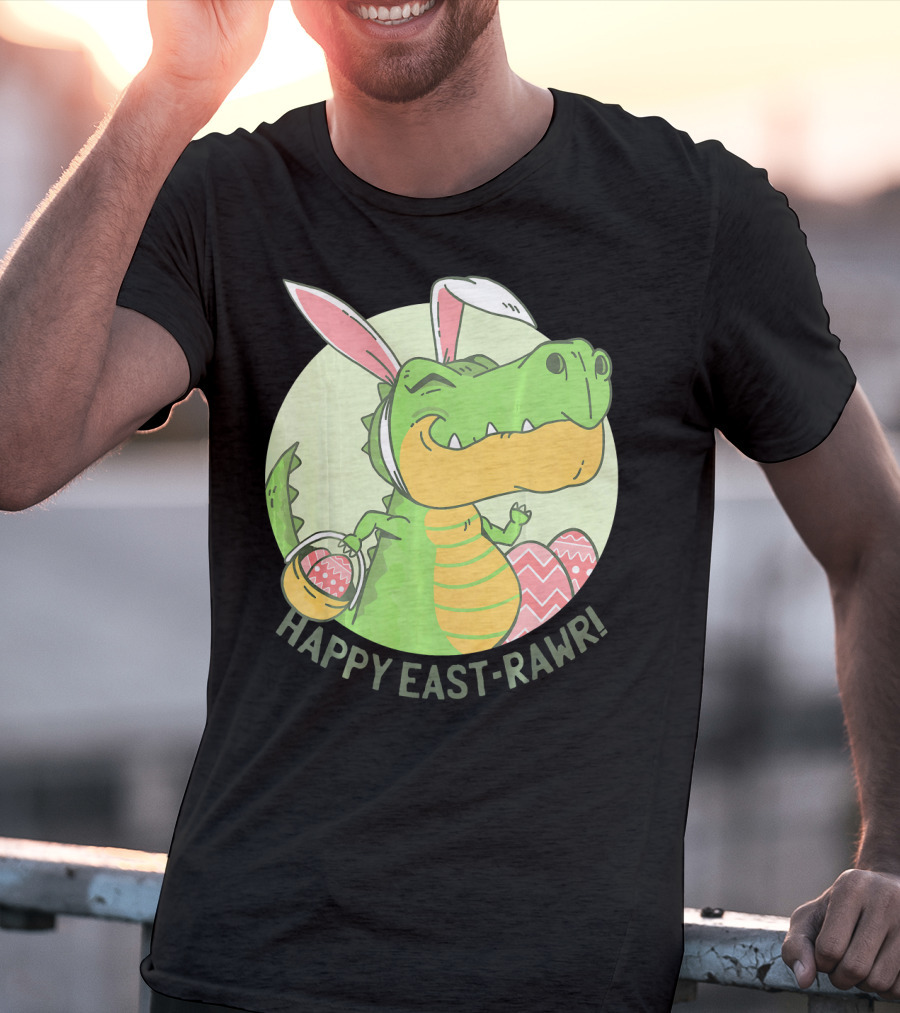Happy East-RAWR Dinosaur Bunny T-Shirt