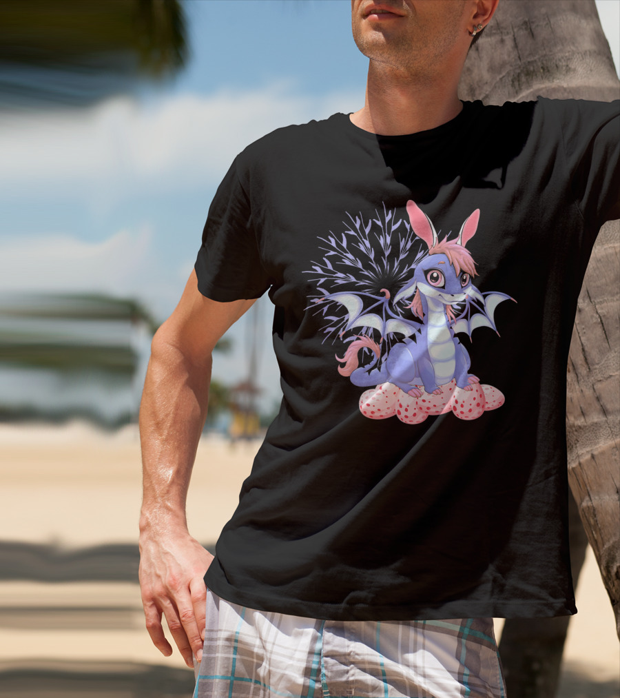 Cute Anime Dragon Bunny Easter Fantasy Toddler T-Shirt