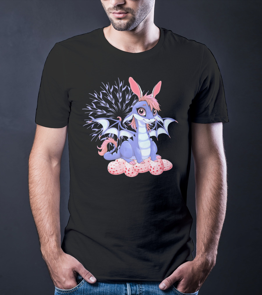 Cute Anime Dragon Bunny Easter Fantasy Toddler T-Shirt