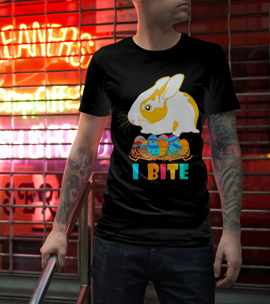 I Bite Cute Easter Bunny Eggs T-Shirt
