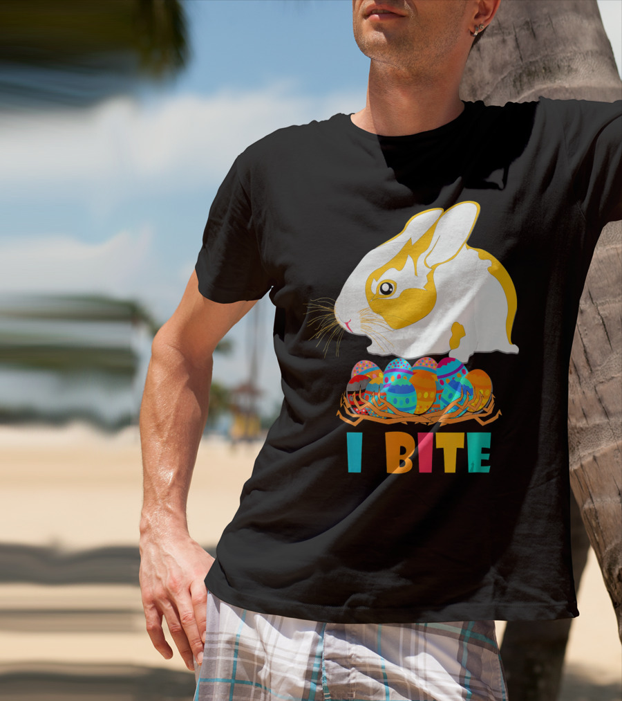 I Bite Cute Easter Bunny Eggs T-Shirt