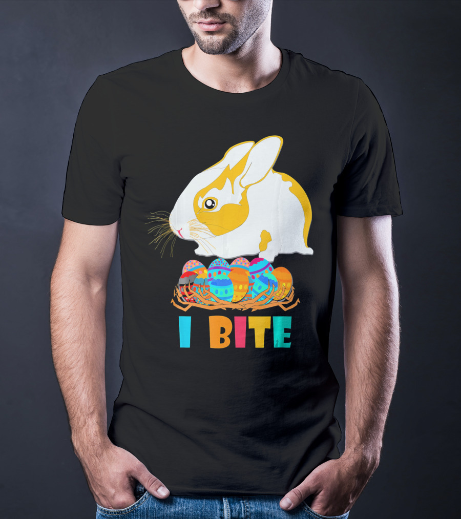 I Bite Cute Easter Bunny Eggs T-Shirt