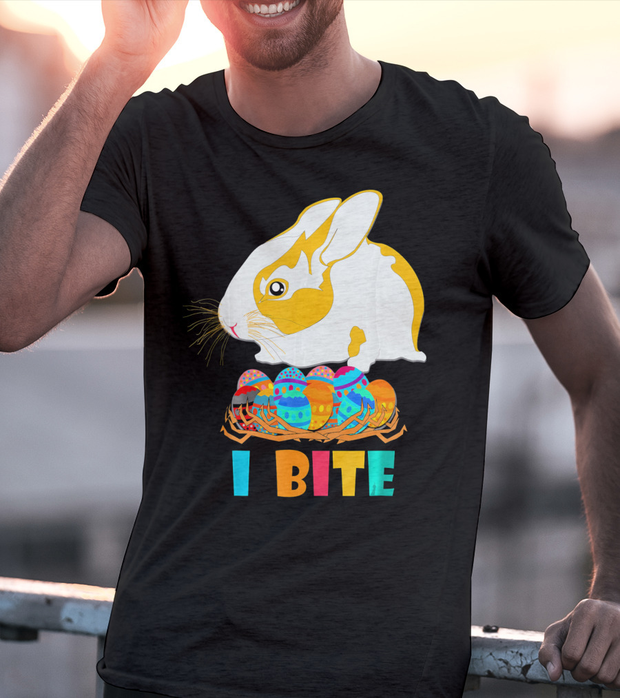 I Bite Cute Easter Bunny Eggs T-Shirt