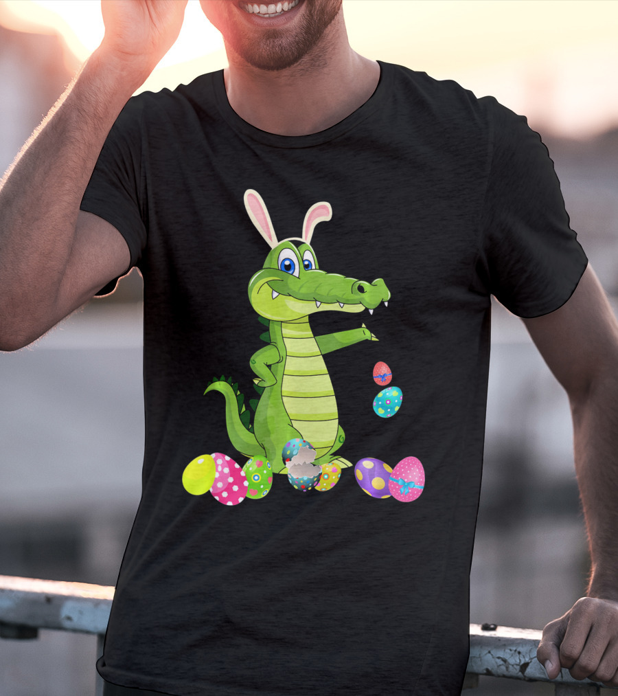 Alligator Bunny Rabbit Hat Easter Eggs T-Shirt