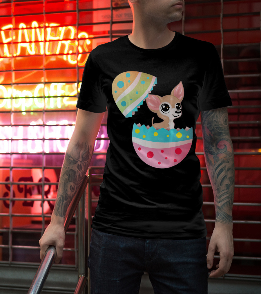 Chihuahua Easter Egg Funny Chihu Happy Surprise T-Shirt