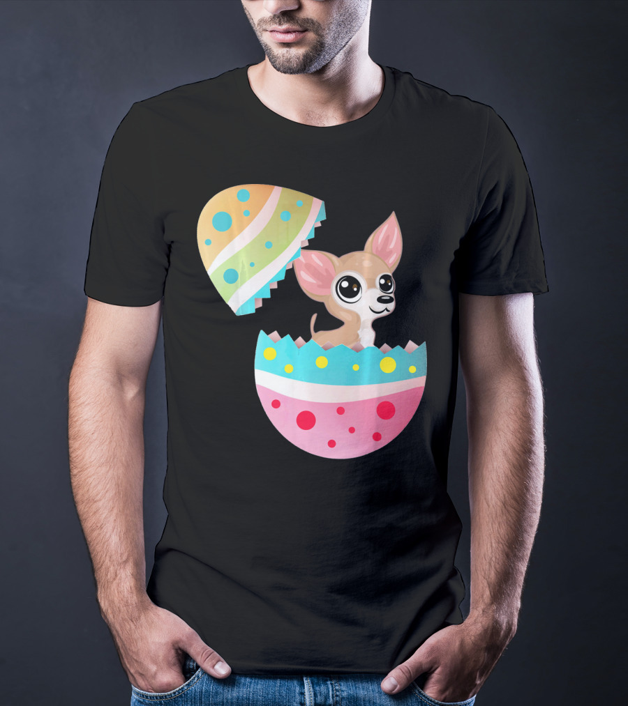 Chihuahua Easter Egg Funny Chihu Happy Surprise T-Shirt