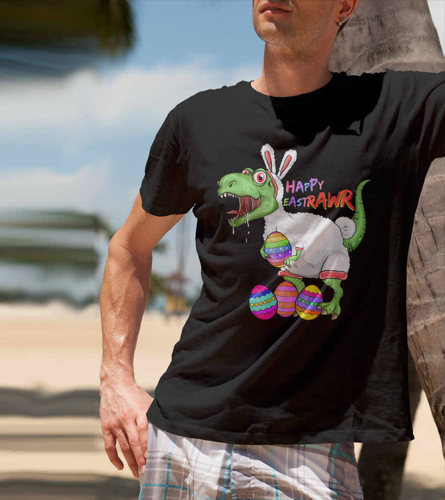 Happy Eastrawr Dinosaur Rex Easter Eggs Bunny Costume T-Shirt