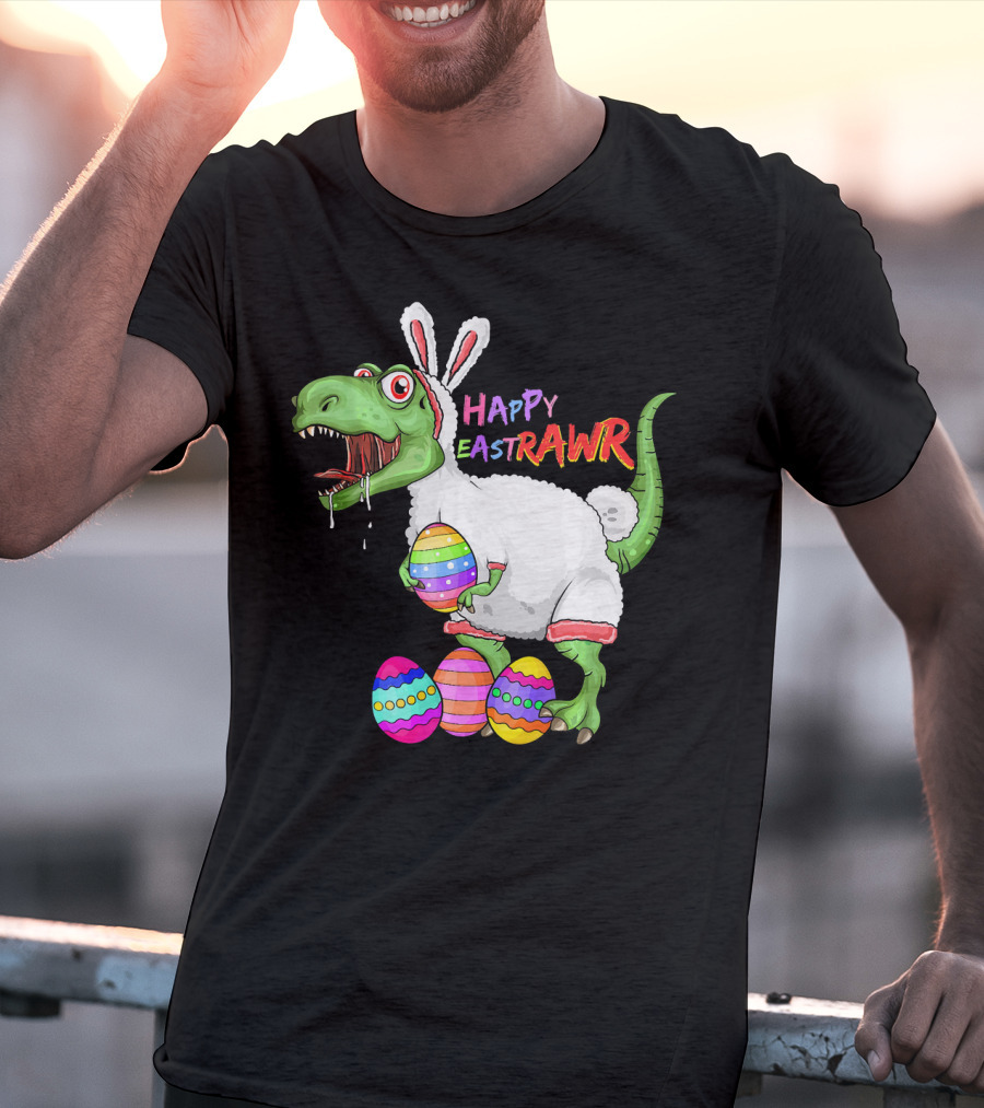 Happy Eastrawr Dinosaur Rex Easter Eggs Bunny Costume T-Shirt