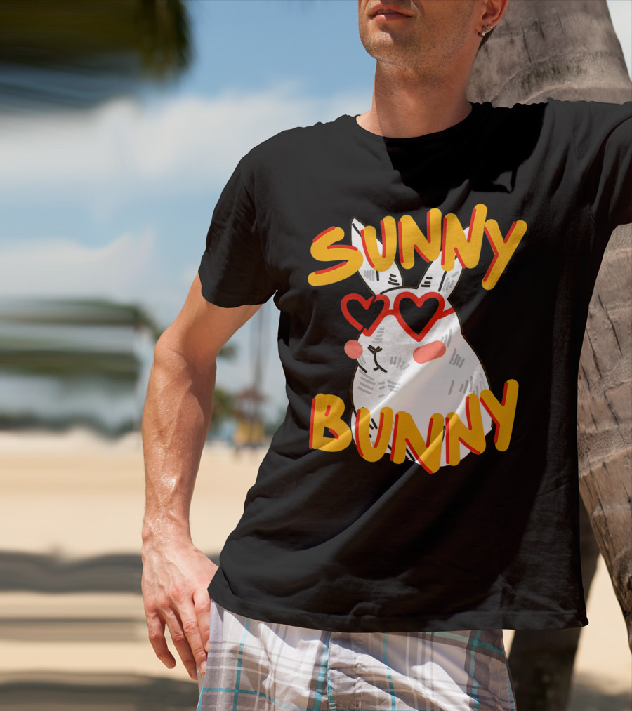 SUNNY BUNNY Cute Happy Easter Heartglass T-Shirt