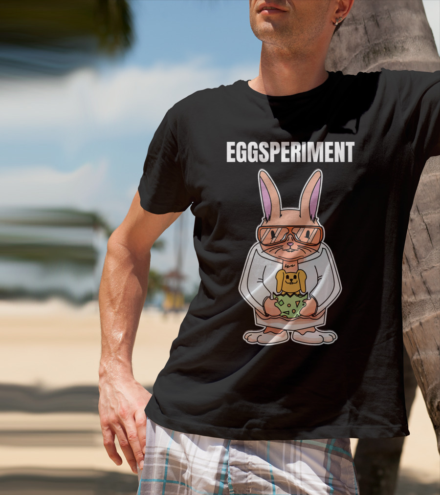 Eggsperiment Easter Bunny Scientist With Toy Rabbit Egg T-Shirt