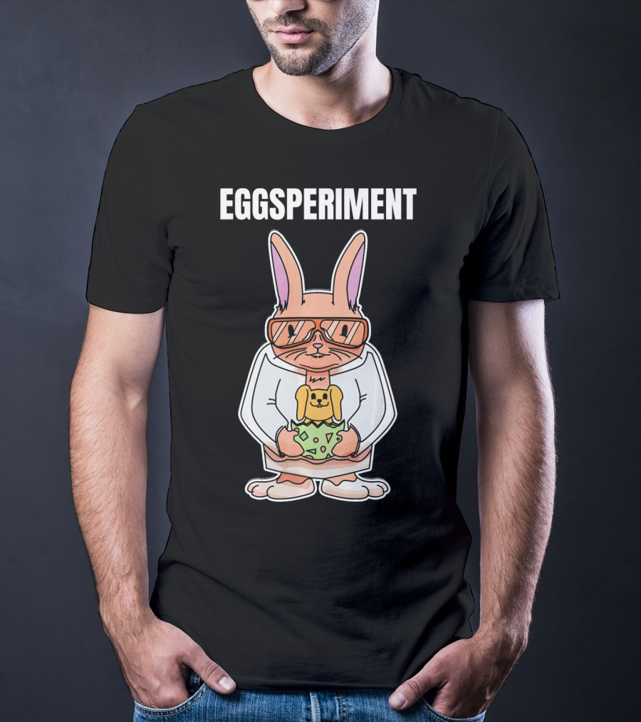 Eggsperiment Easter Bunny Scientist With Toy Rabbit Egg T-Shirt