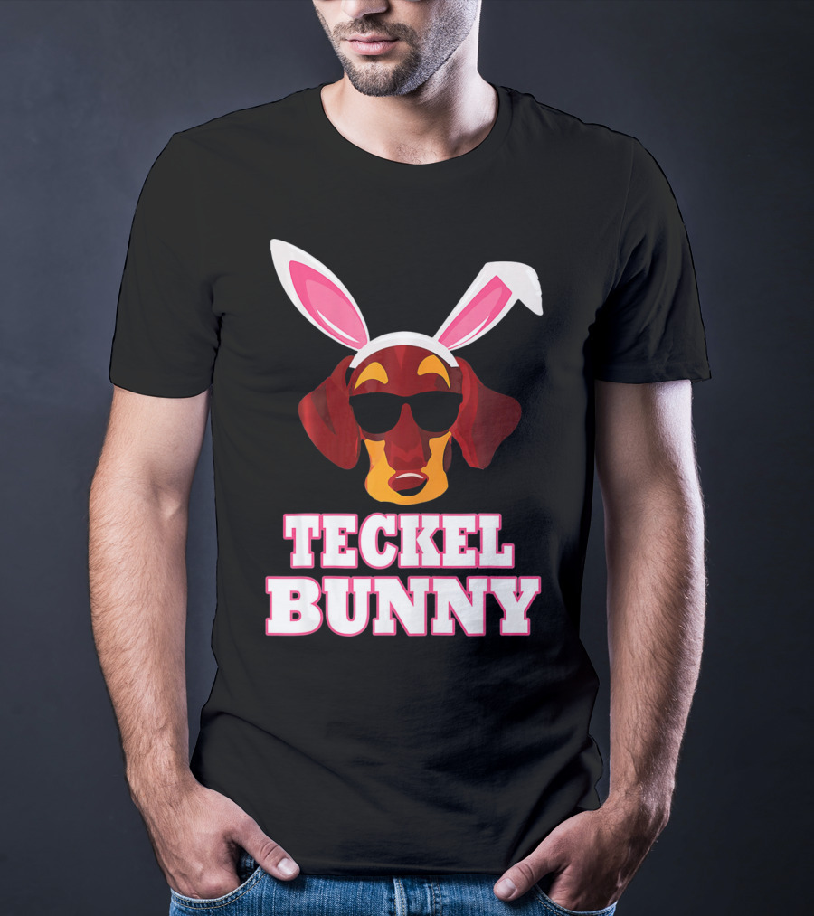 Teckel Bunny Rabbit Dog With Cool Glasses T-Shirt