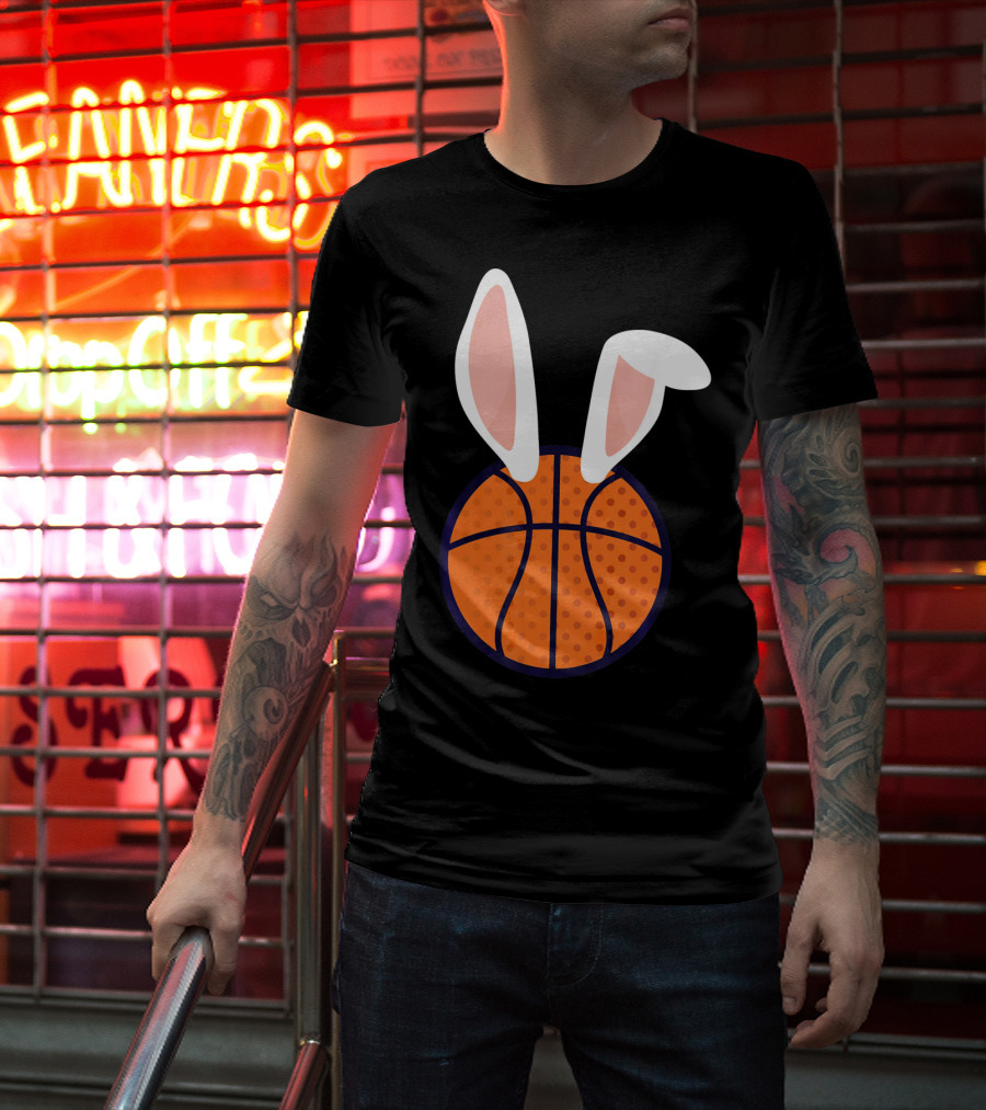 Basketball Bunny Ears Easter Slam Dunk Fun T-Shirt