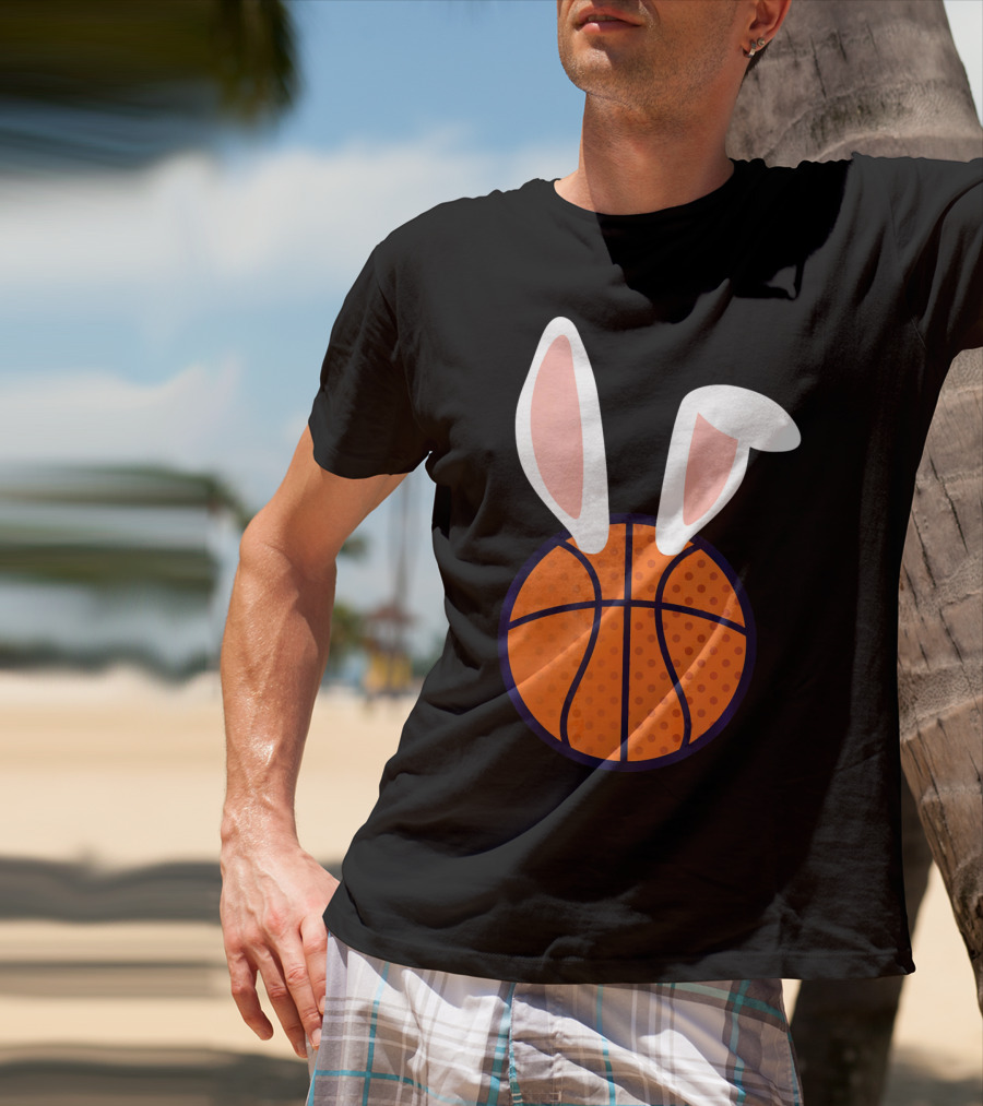 Basketball Bunny Ears Easter Slam Dunk Fun T-Shirt