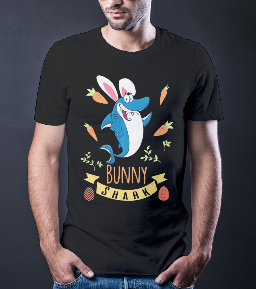 Bunny Shark Easter Carrot Egg Adventure T-Shirt