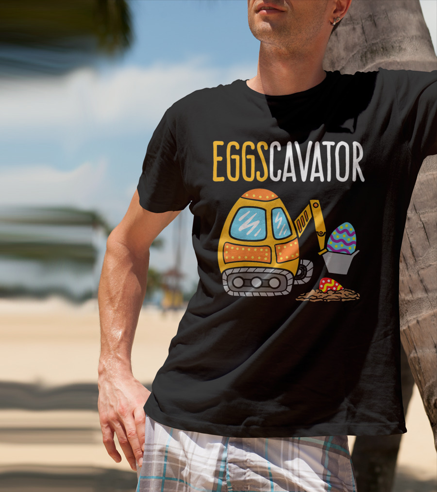 Eggscavator Kids Easter Egg-Digging Excavator Boys T-Shirt