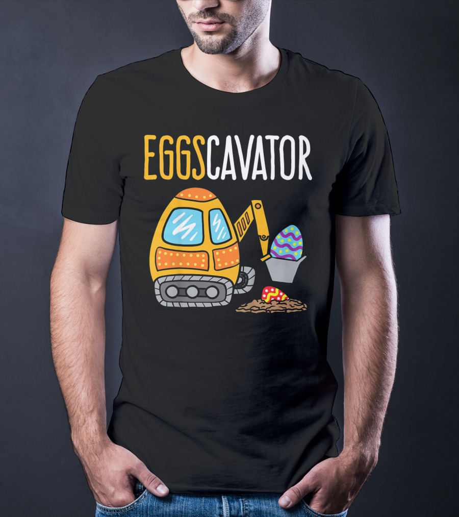 Eggscavator Kids Easter Egg-Digging Excavator Boys T-Shirt