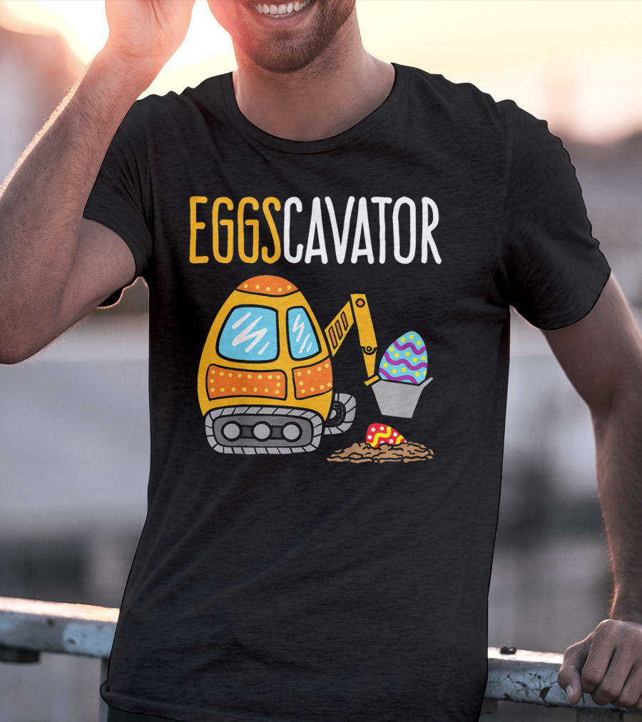 Eggscavator Kids Easter Egg-Digging Excavator Boys T-Shirt