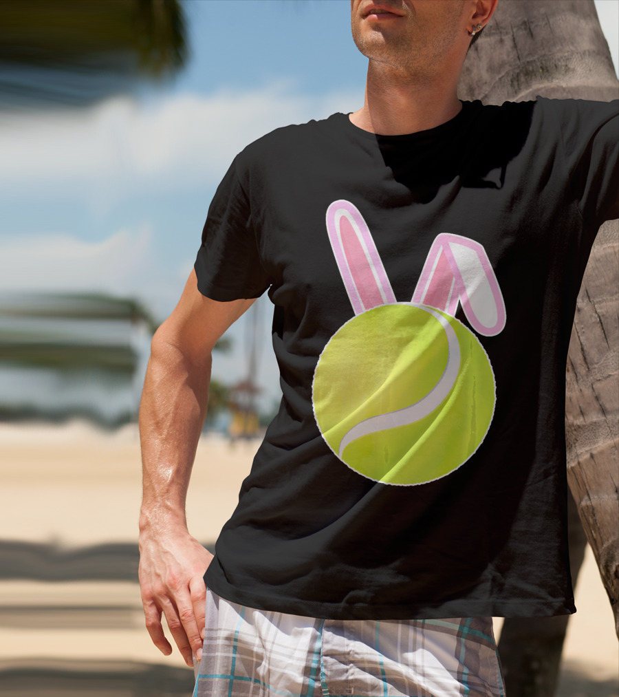 Tennis Ball With Easter Bunny Ears T-Shirt