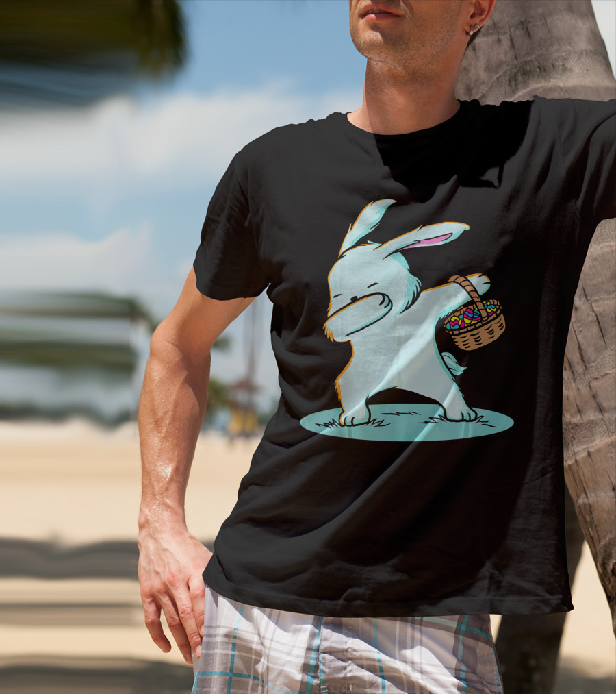 Easter Bunny Dab With Basket Of Eggs For Boys T-Shirt