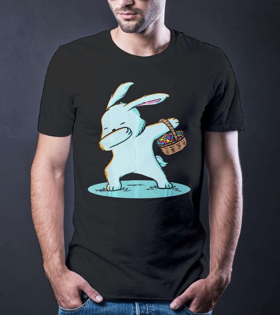 Easter Bunny Dab With Basket Of Eggs For Boys T-Shirt