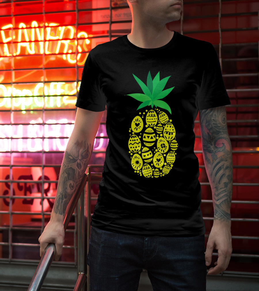 Funny Pineapple Easter Eggs Hunting East T-Shirt