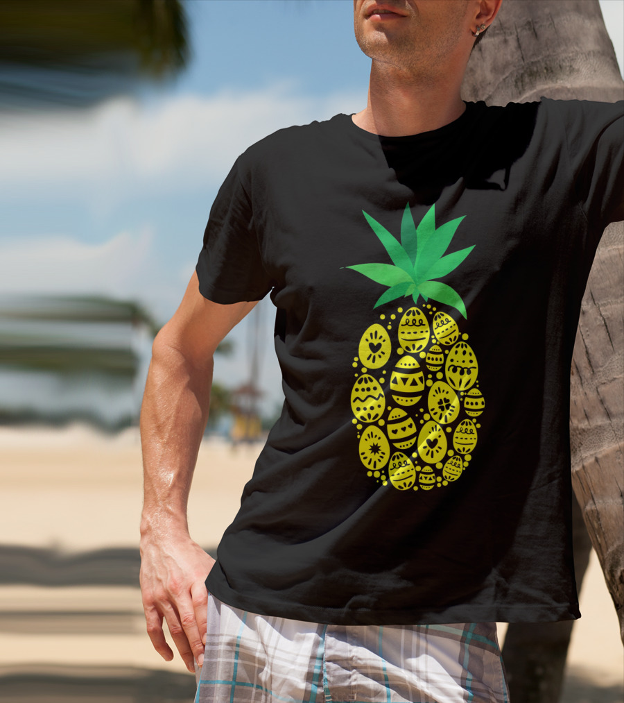Funny Pineapple Easter Eggs Hunting East T-Shirt