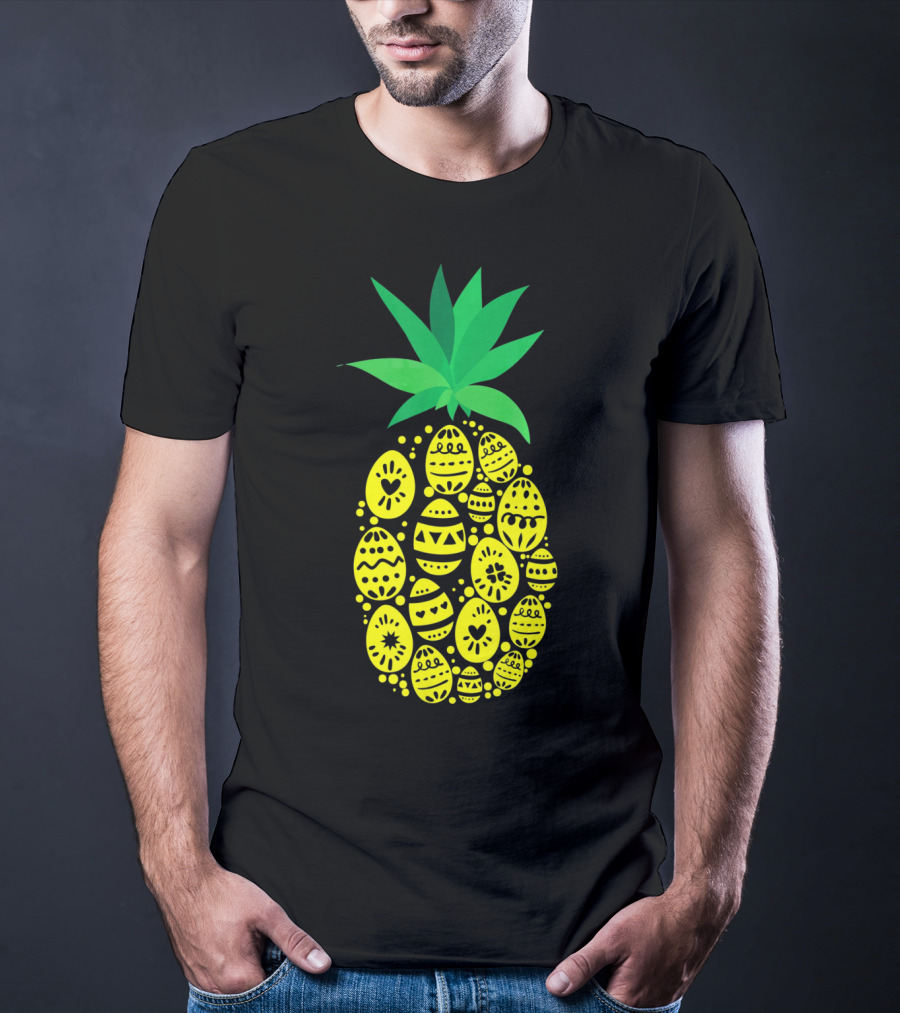 Funny Pineapple Easter Eggs Hunting East T-Shirt