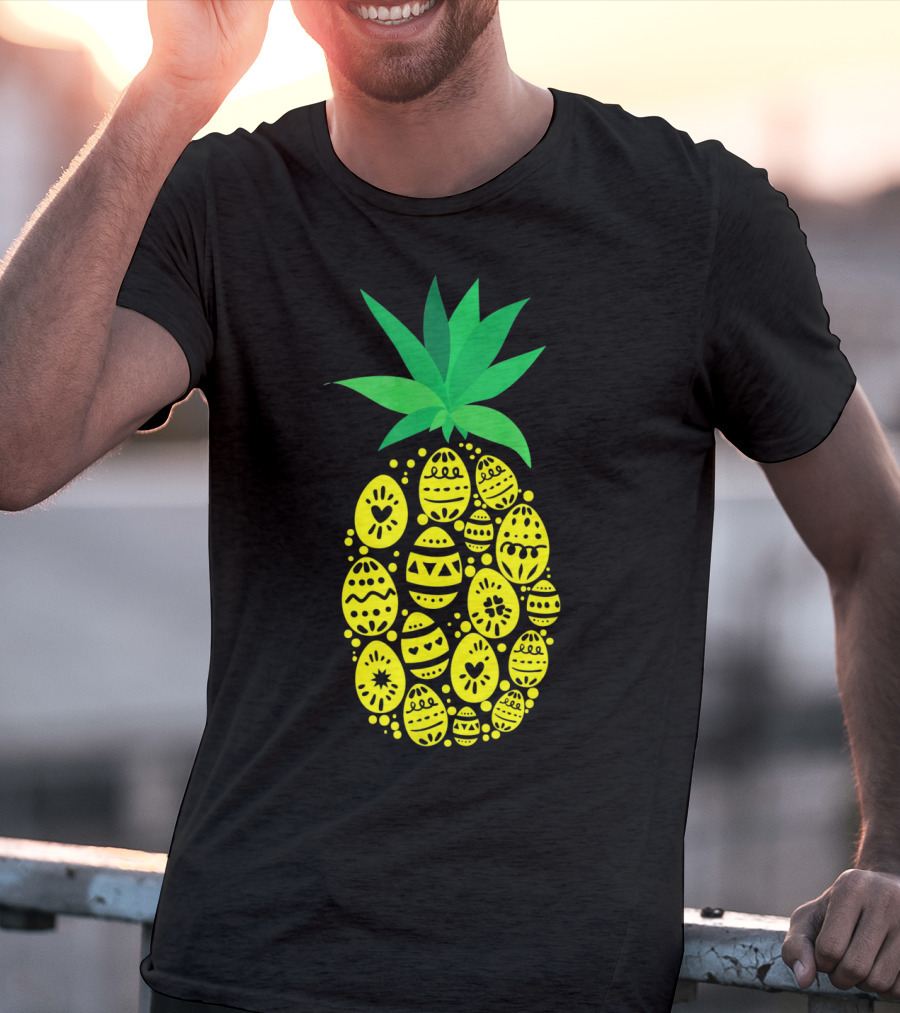 Funny Pineapple Easter Eggs Hunting East T-Shirt