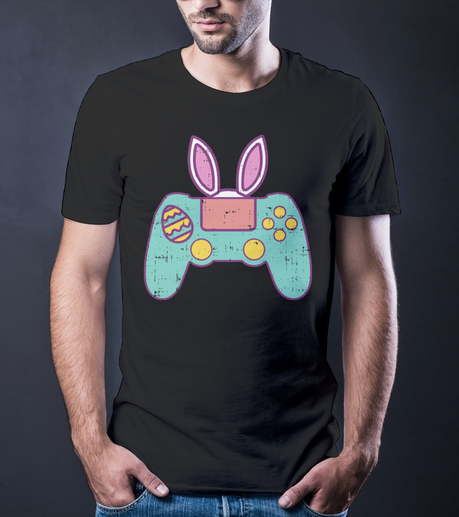 Easter Bunny Gamer Controller With Eggs Gaming Bunn T-Shirt