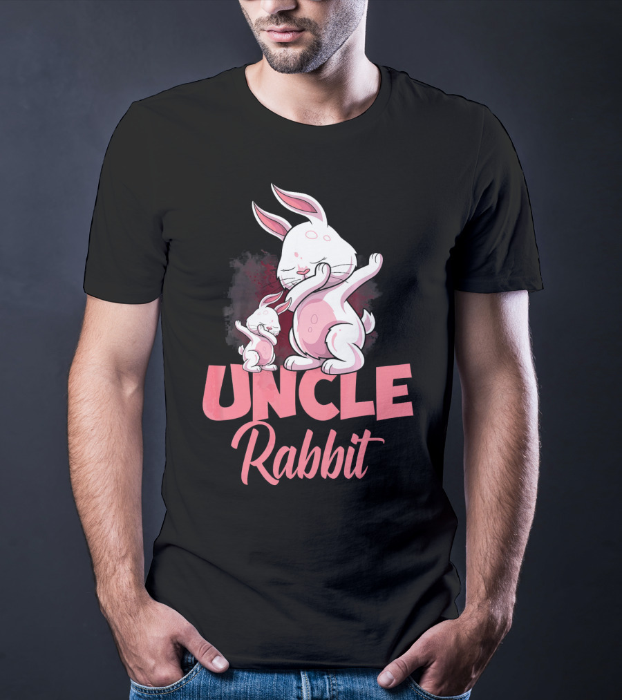 Uncle Rabbit Matching Family Bunny Playful Pink Easter T-Shirt