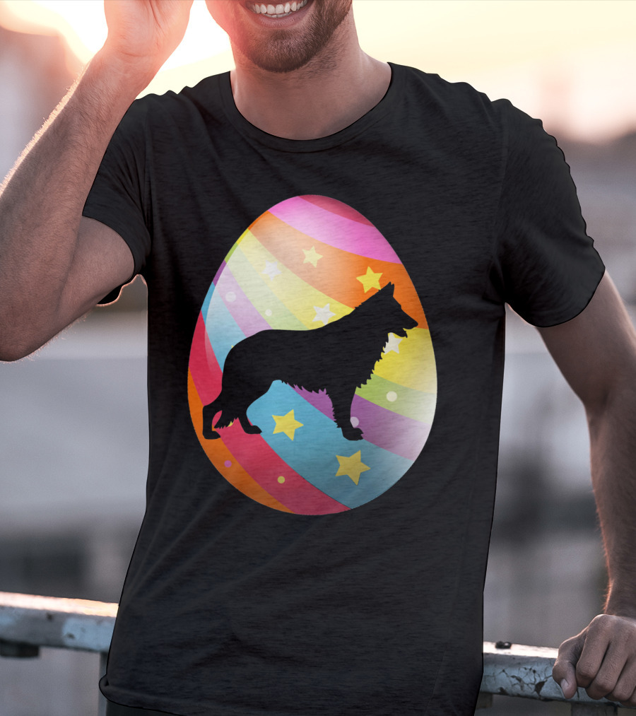 German Shepherd Rainbow Stars Easter Egg T-Shirt