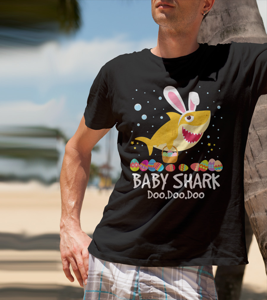 BABY SHARK Doo Doo Doo Bunny Ear Easter Egg Basket T-Shirt