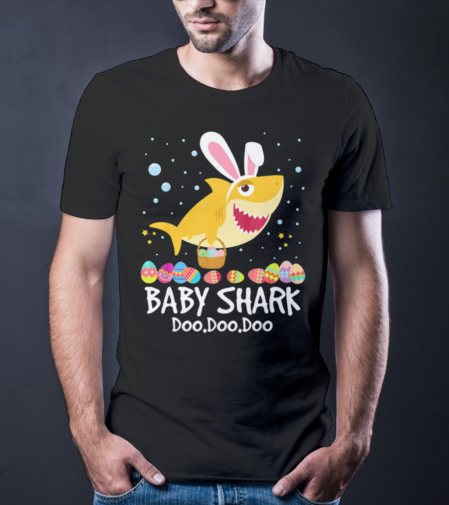 BABY SHARK Doo Doo Doo Bunny Ear Easter Egg Basket T-Shirt