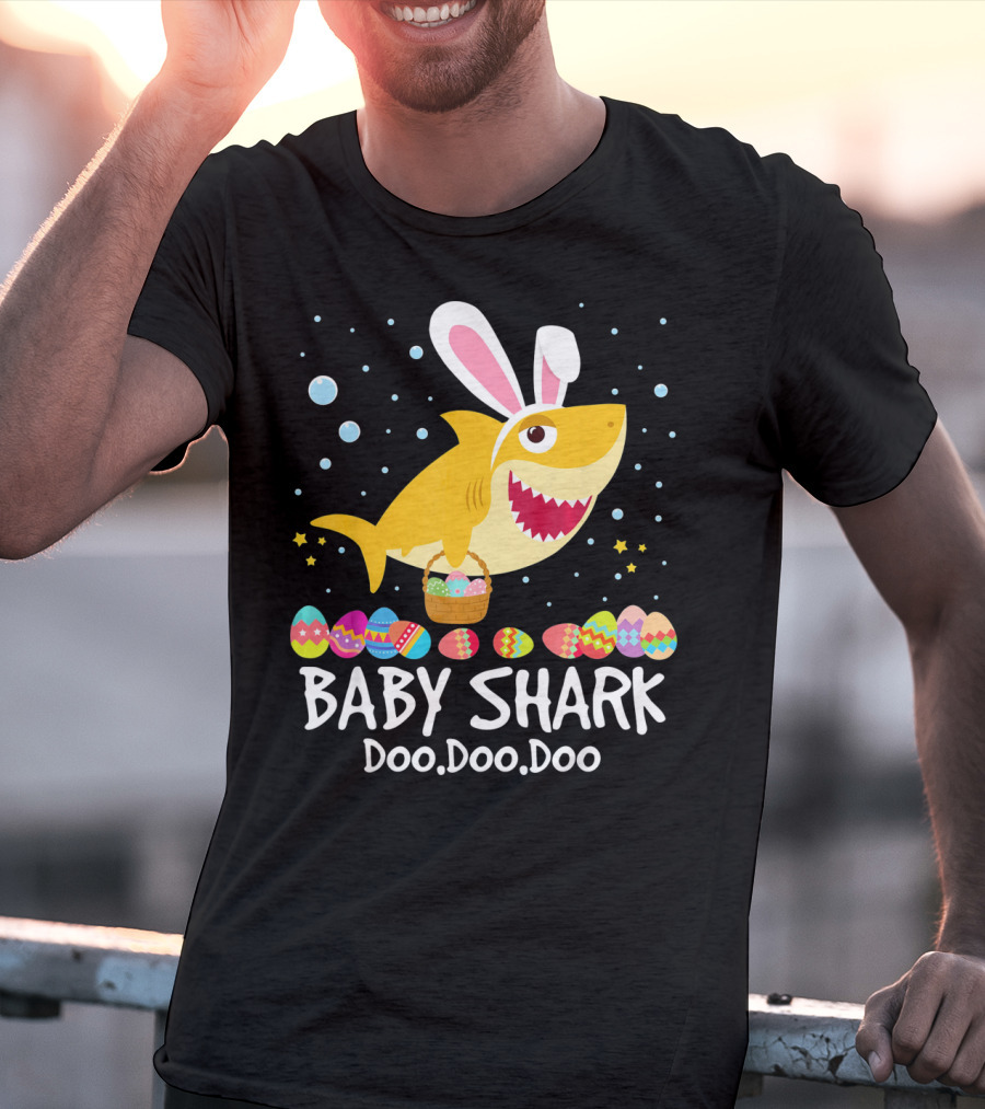 BABY SHARK Doo Doo Doo Bunny Ear Easter Egg Basket T-Shirt