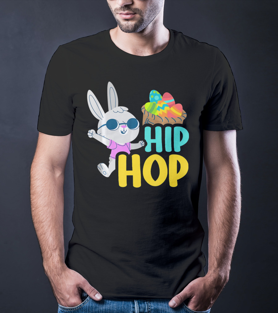 Hip Hop Bunny With Sunglasses And Easter Egg Basket T-Shirt