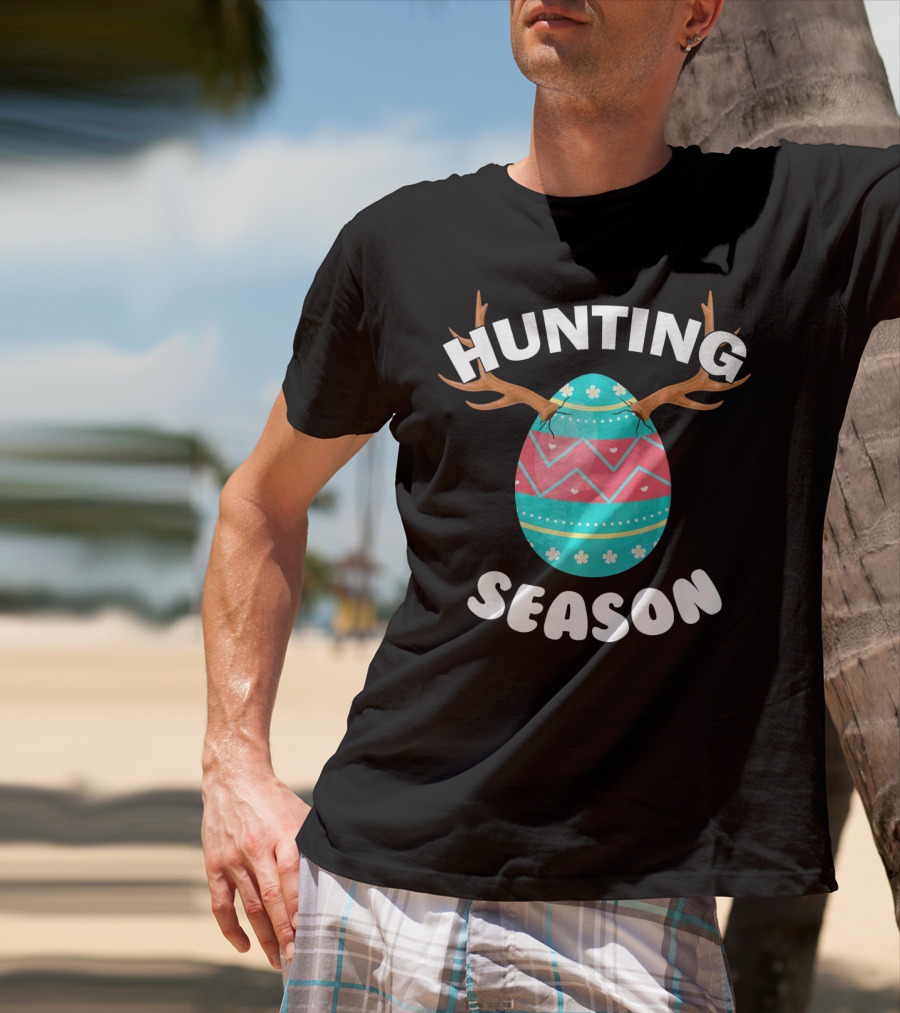 Hunting Season Easter Egg Antlers T-Shirt