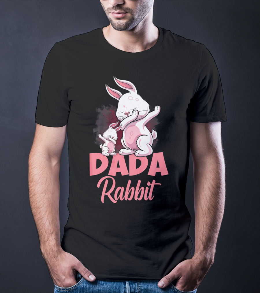 Dada Rabbit Matching Family Bunny Cute Pink Bunny Duo T-Shirt