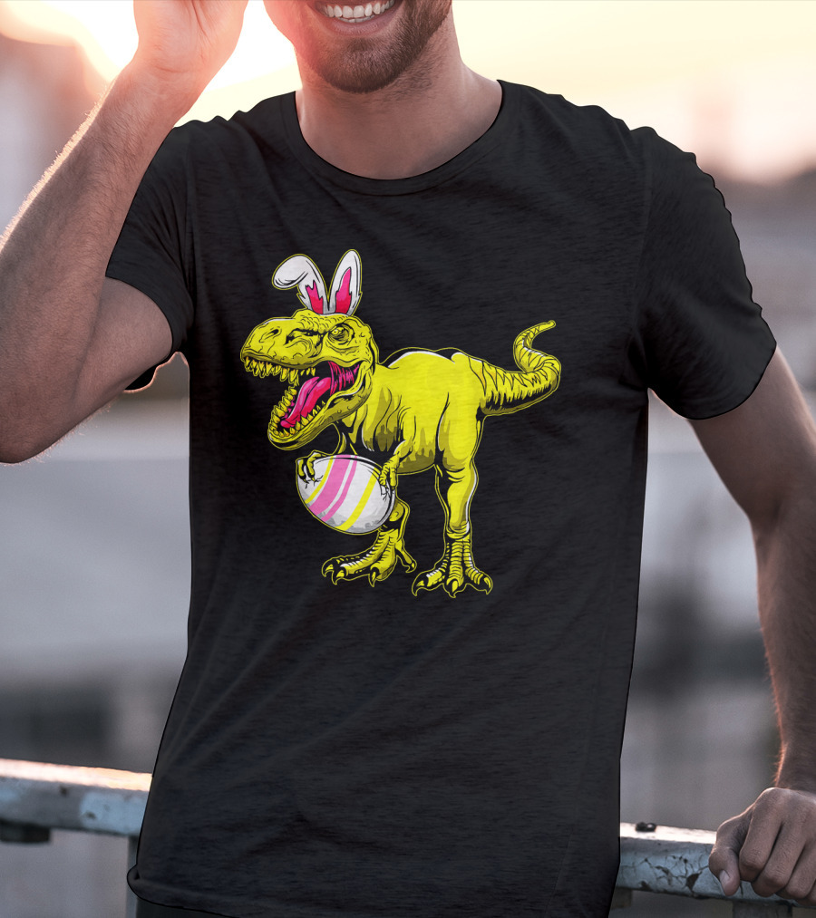 Tyrannosaurus Rex Easter Bunny Dinosaur With Egg T-Shirt