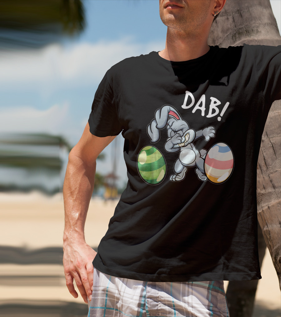 Easter Bunny Dab With Colorful Eggs T-Shirt