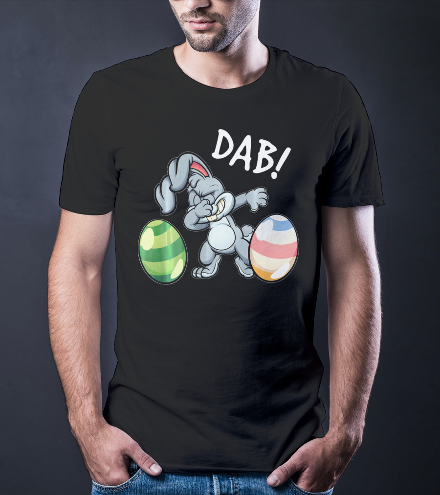 Easter Bunny Dab With Colorful Eggs T-Shirt